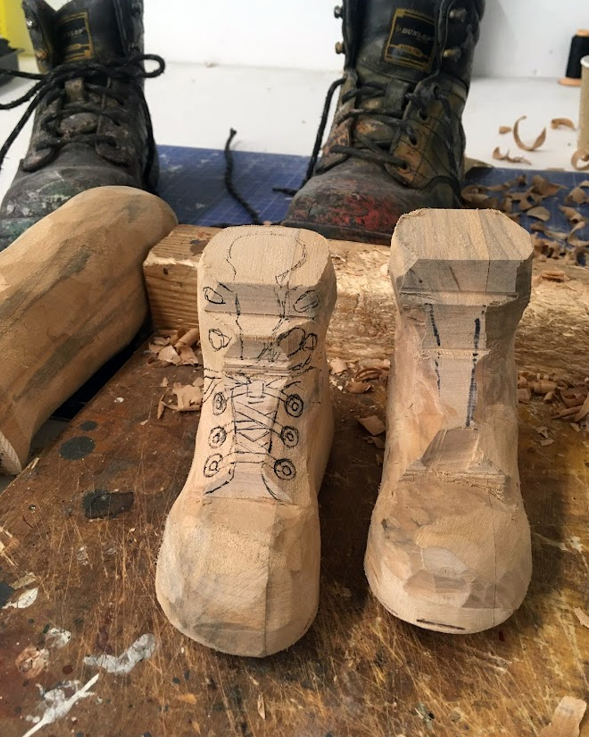 Roughed out shoes